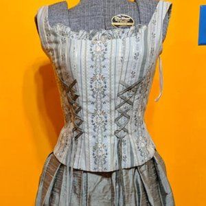 Dupioni Silk Moss Corset Dress